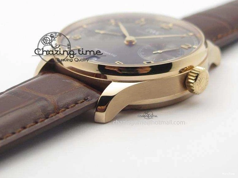MIROTIME 0410 Unisex Portuguese Real PR RG IW500702 ZF 1:1 Best Edition On Brown Leather Strap A52010 V 7303